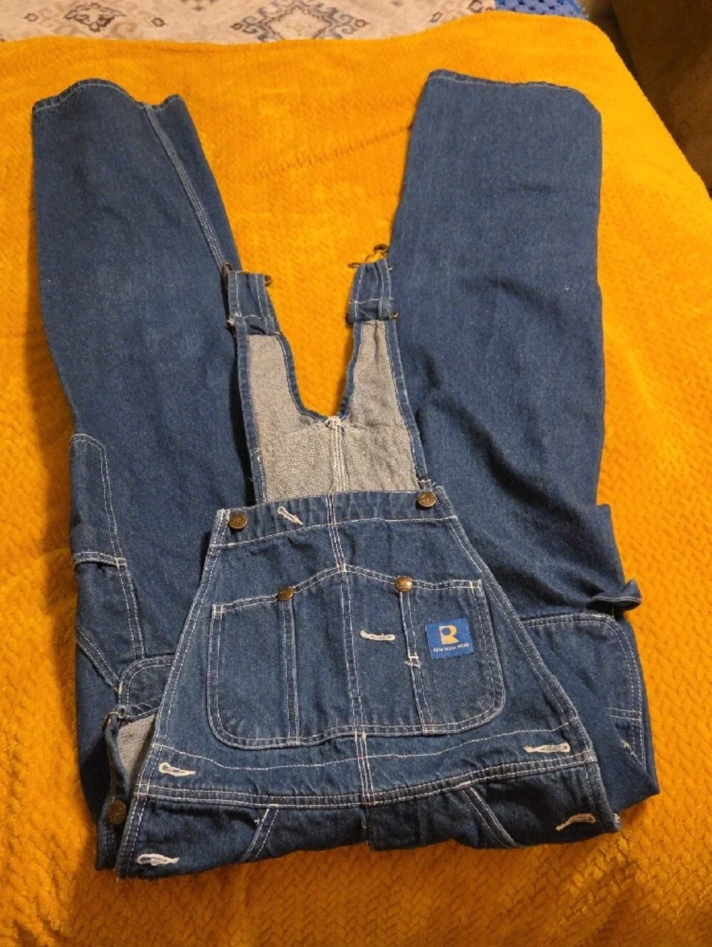 Relaxed Fit Men's Denim Overalls in Blue R Real Work wear 30